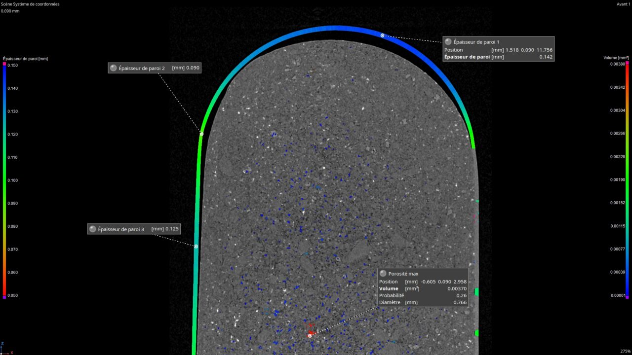mesure épaisseur et porosités gélule